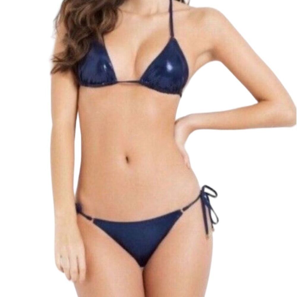 New! L'Agent by Agent Provocateur Women's Sevilla Bikini Top Navy Size Small NWT